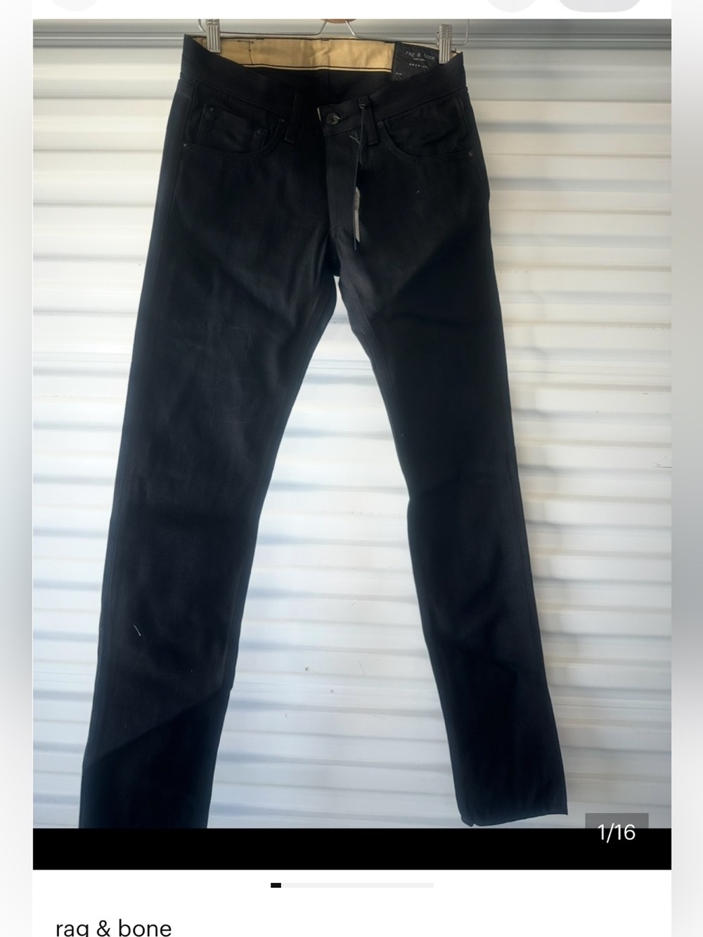rag & bone Men’s Archive Black Selvedge slim straight fit 2 Black Men's